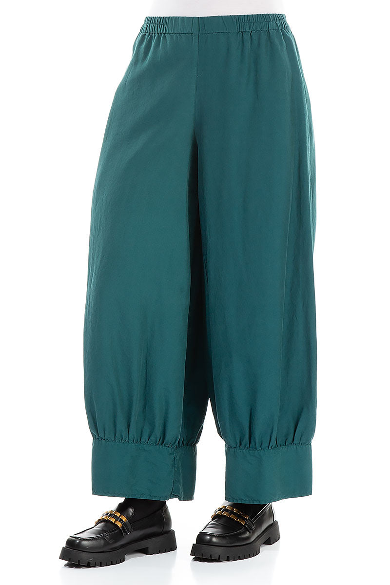 Taper Emerald Silk Cotton Trousers 3