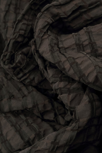 Taper Forest Braun karierte Leinen-Baumwollhose