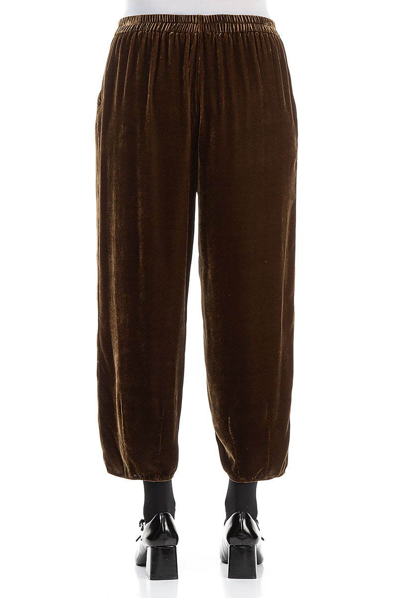 Taper Golden Sage Silk Velvet Trousers 2