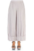 Taper Greige Silk Cotton Trousers 1