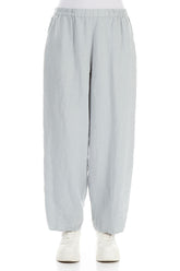 Taper Light Grey Linen Trousers 1