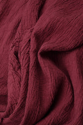 Taper Tie Up Antique Ruby Textured Linen Trousers 6