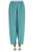 Taper Turquoise Silk Bamboo Trousers 1