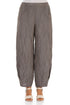 Tapered Barrel Truffle Crinkled Silk Trousers 1