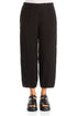 Tapered Black Mélange Linen Trousers 1