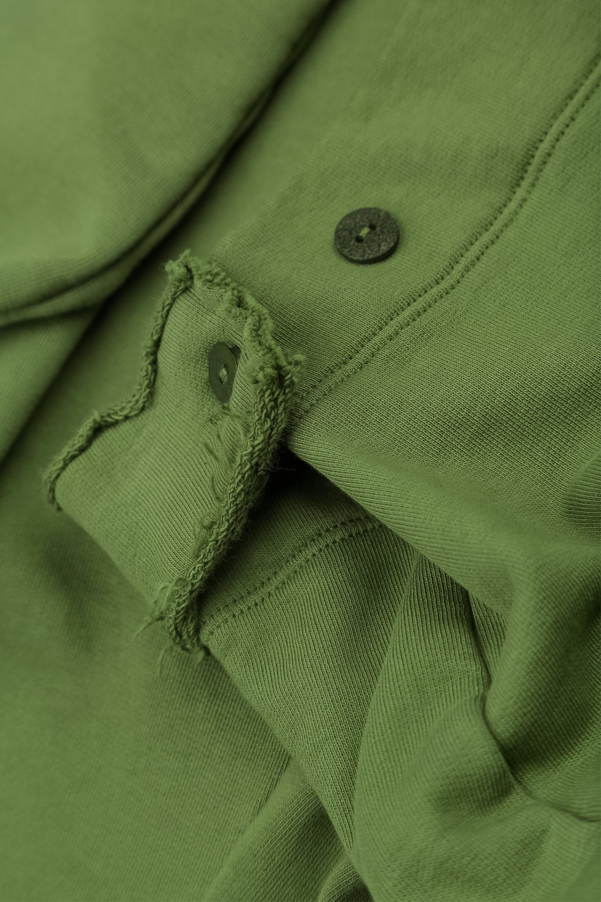 Pantalon fuselé en coton French Terry Vert trèfle