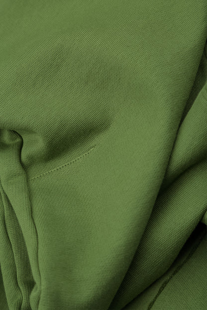Pantalon fuselé en coton French Terry Vert trèfle