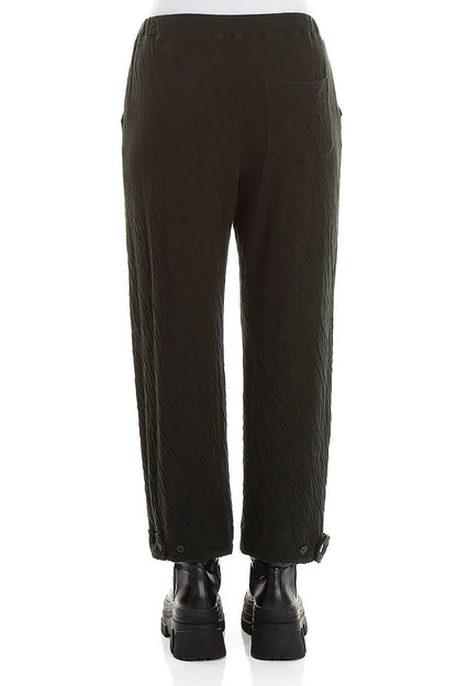 Tapered Shamrock Green Wavy Cotton Trousers
