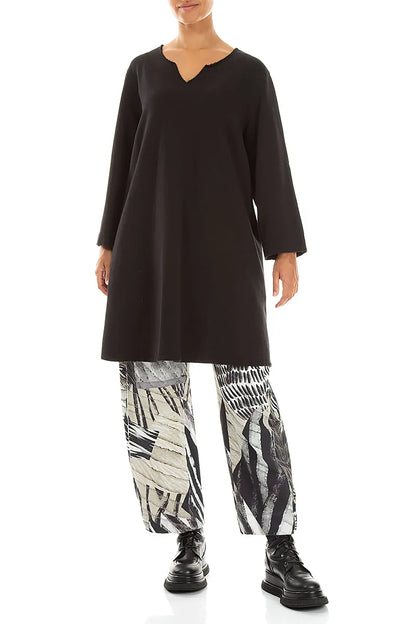 Tapered Wild Ink French Terry Cotton Trousers 4