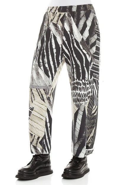 Tapered Wild Ink French Terry Cotton Trousers 3