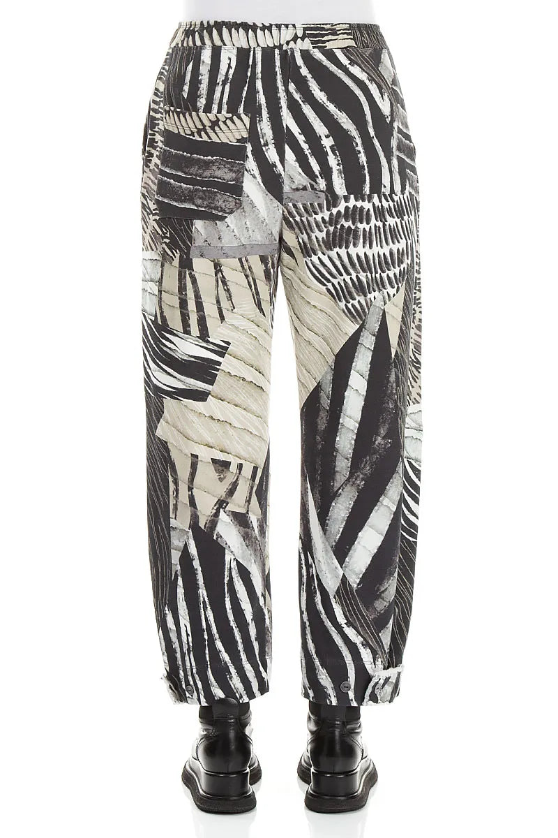 Tapered Wild Ink French Terry Cotton Trousers 2