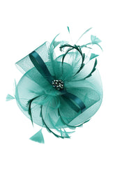 Teal Green Bead Fascinator 5