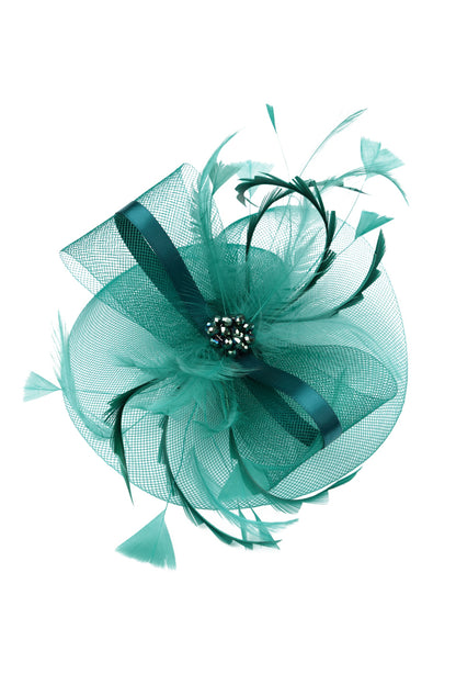 Teal Green Bead Fascinator 5