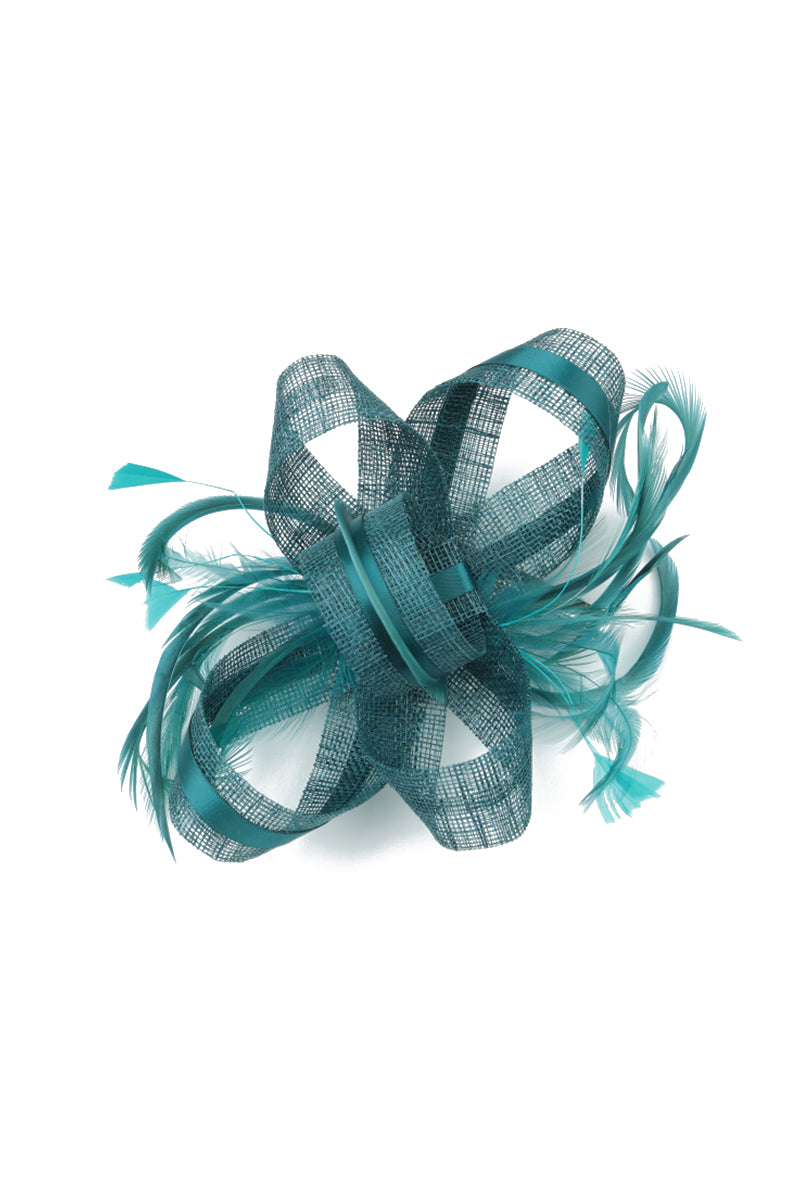 Teal Ribbon Fascinator 2