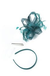 Teal Ribbon Fascinator 6