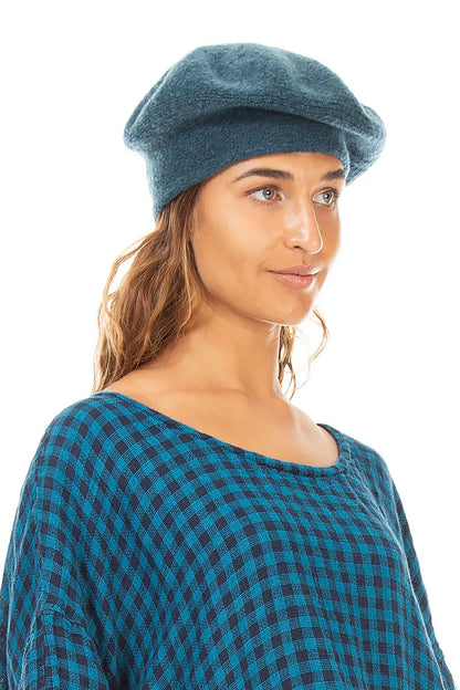 Teal Knitted Wool Beret