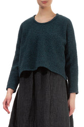 Plush Wool Teal Cotton Jumper 3