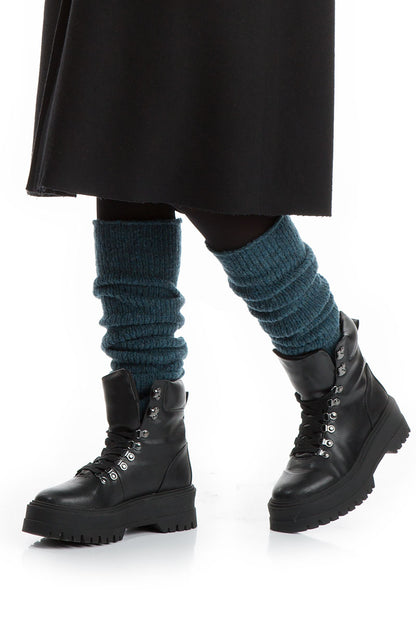 Teal Wool Leg Warmers 1