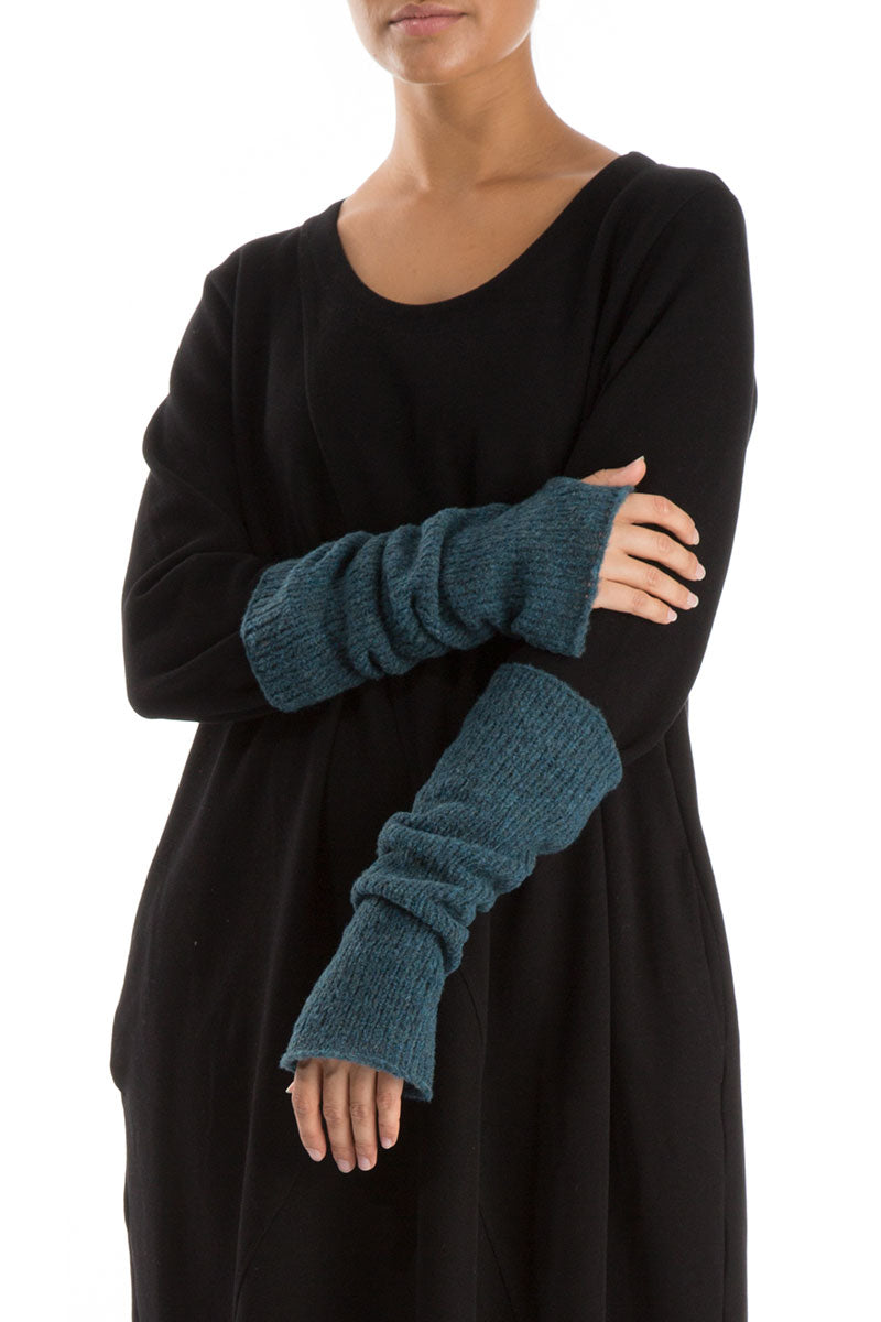 Teal Wool Wristlets 3