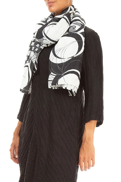 Textured Orbit Silk Linen Scarf