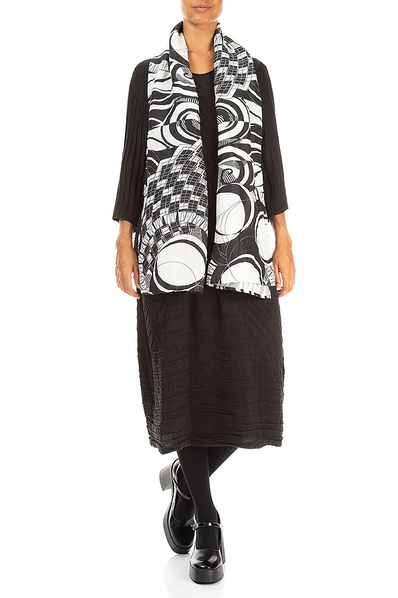 Textured Orbit Silk Linen Scarf 2