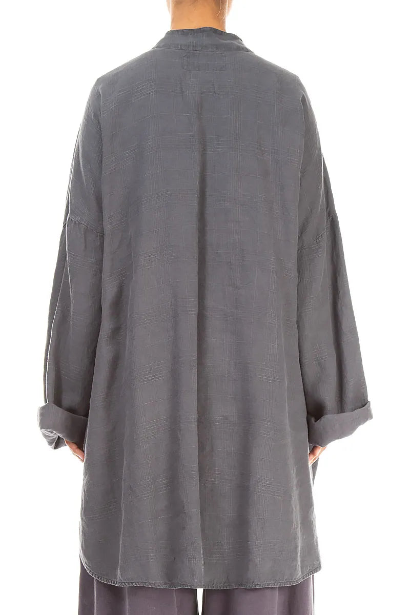 Three Button Grey Linen Jacket