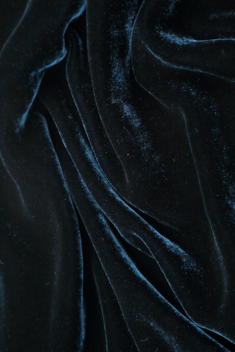 Tie Strap Navy Silk Velvet Jumpsuit 6