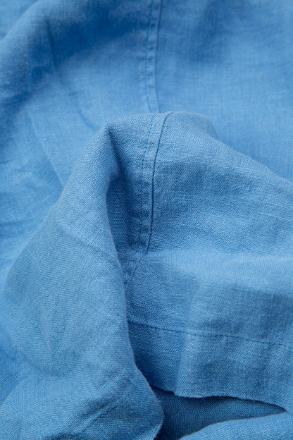 Tie Strap Tiered Cornflower Linen Dress 5