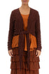 Tie Up Crinkled Brick Silk Jacket 1