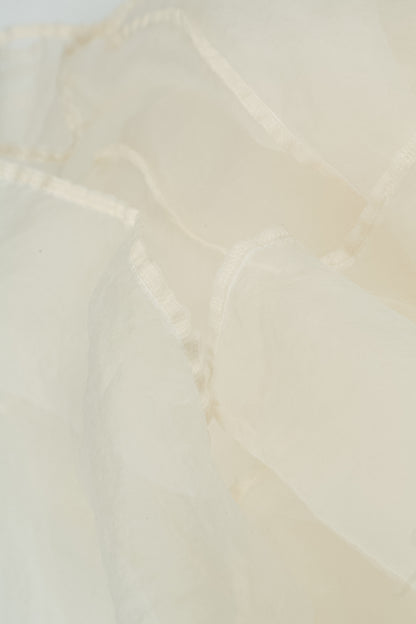 Tie Up White Silk Chiffon Jacket 5