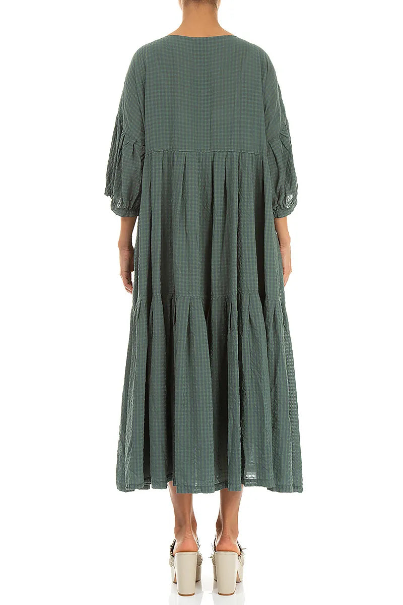 Robe en soie texturée superposée Sage