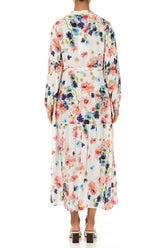 Tiered Tie Up Primrose Silk Bamboo Dress 2