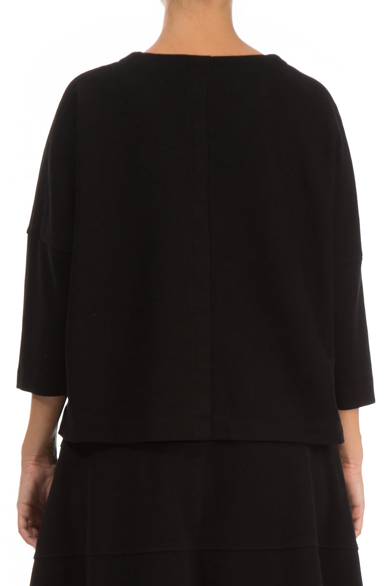 Trapeze Black Cotton Jersey Jacket 2