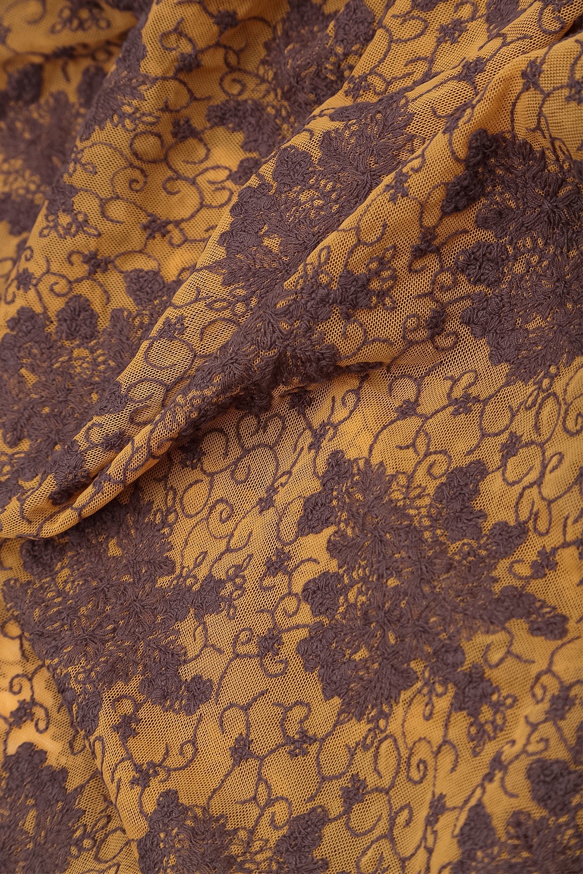 Truffle Brown Floral Cotton Lace Blouse
