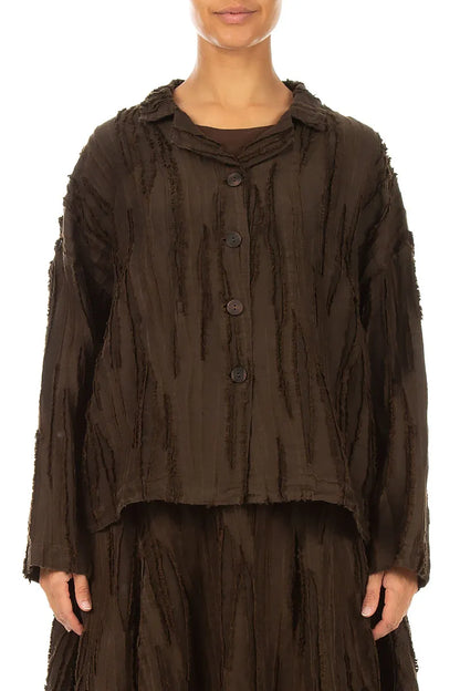 Truffle Brown Fray Weave Jacket