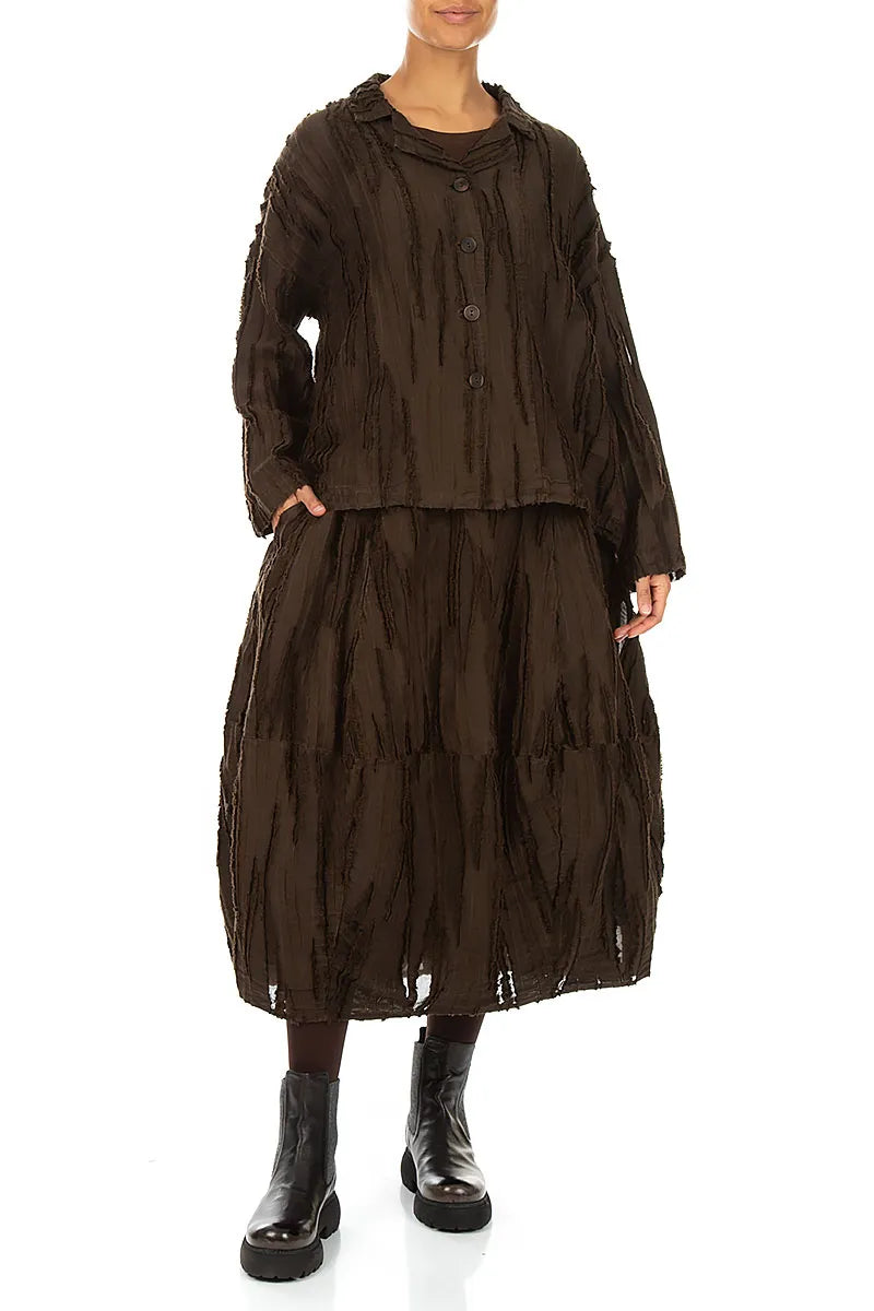 Truffle Brown Fray Weave Jacket