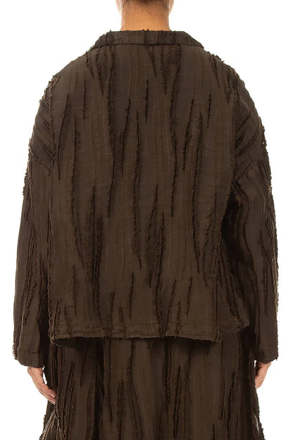 Truffle Brown Fray Weave Jacket