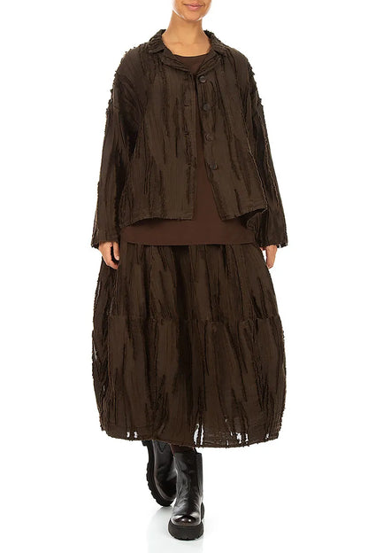 Truffle Brown Fray Weave Jacket