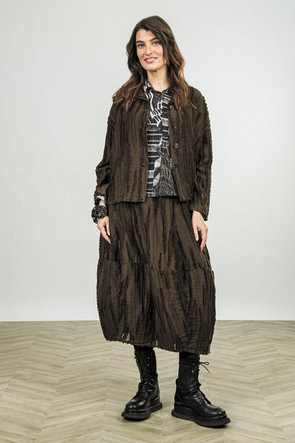 Truffle Brown Fray Weave Jacket
