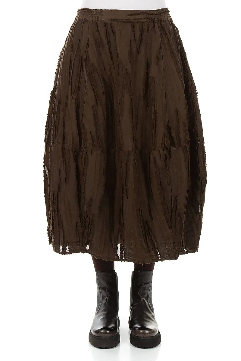Truffle Brown Fray Weave Skirt 1