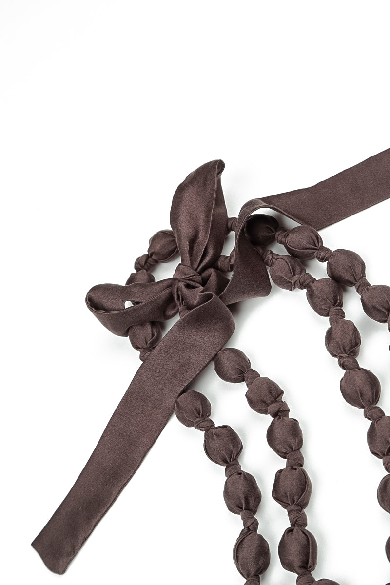 Truffle Brown Silk Fine Bead Necklace 7