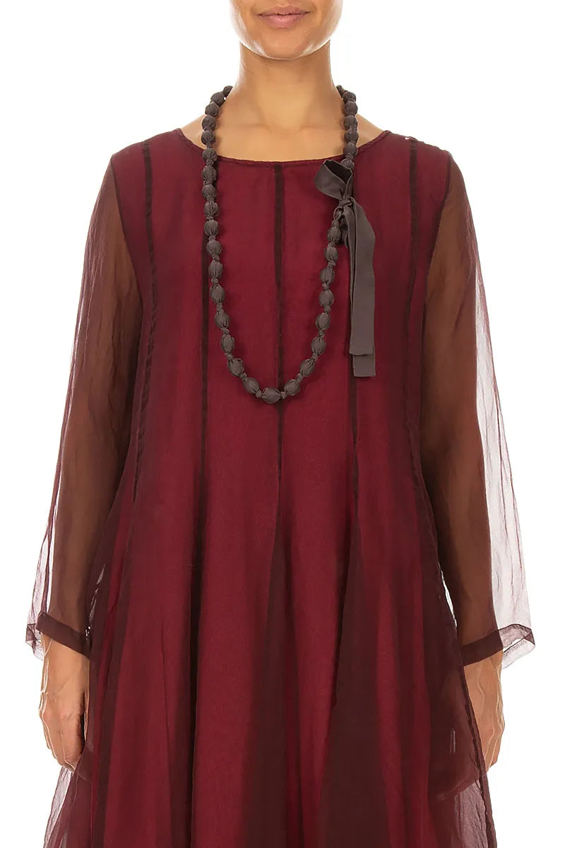 Truffle Brown Silk Fine Bead Necklace 1