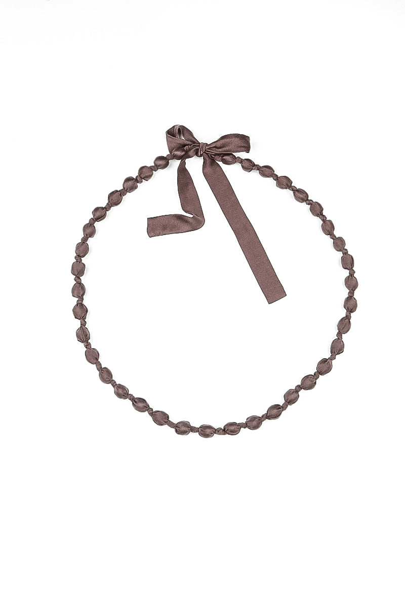 Truffle Brown Silk Fine Bead Necklace 4