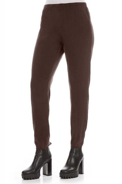 Truffle Brown Silk Leggings