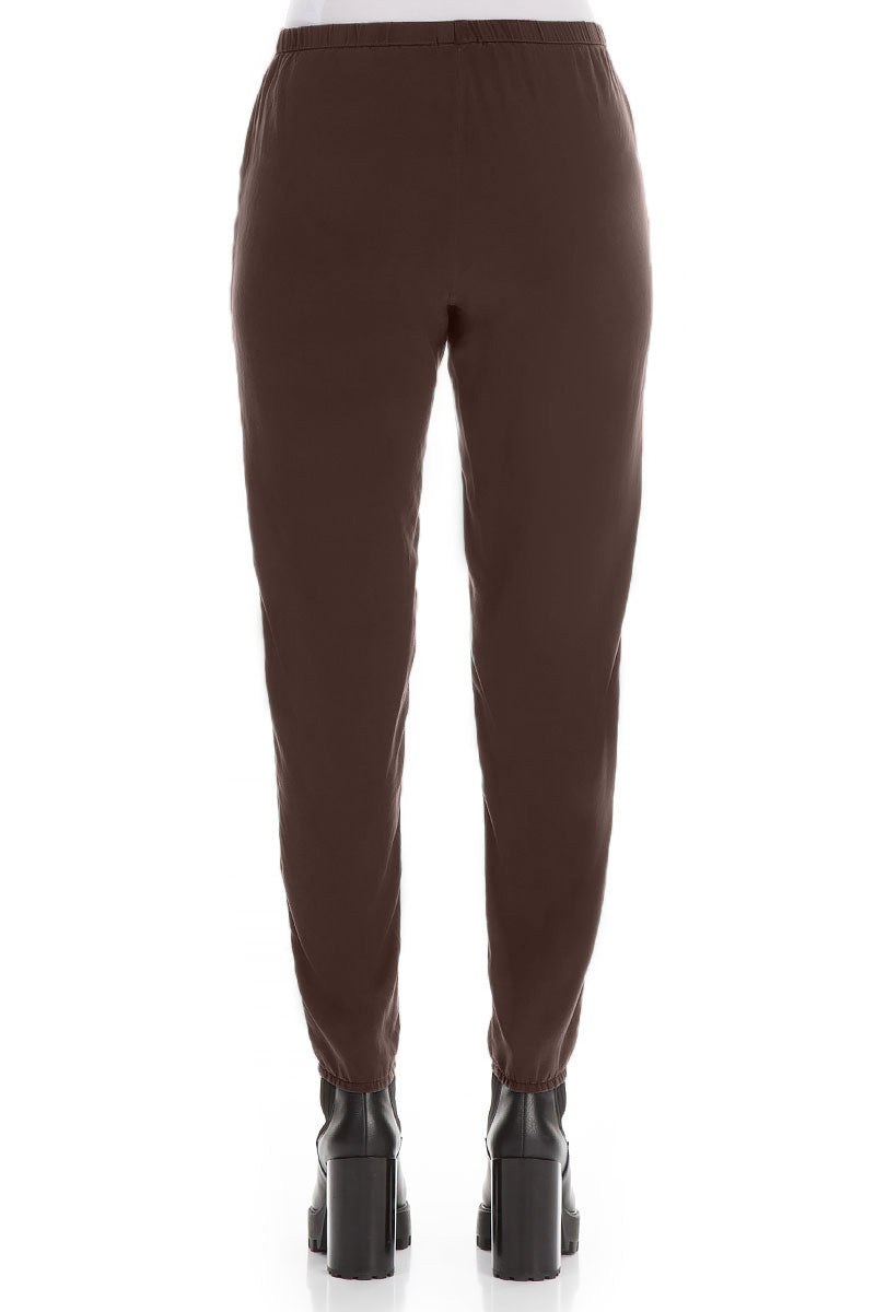 Truffle Brown Silk Leggings