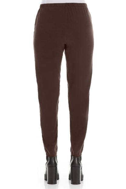 Truffle Brown Silk Leggings