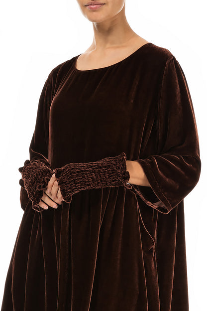 Truffle Brown Silk Velvet Wristlets