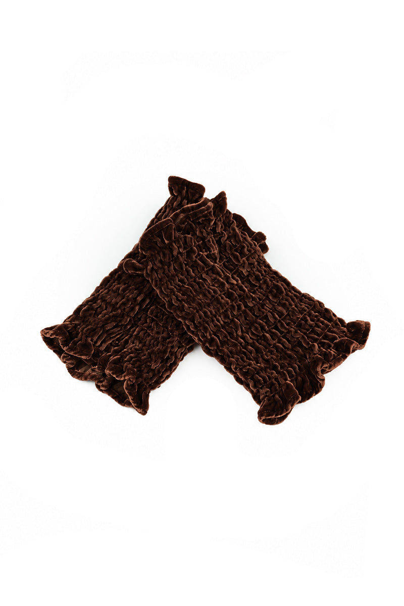 Truffle Brown Silk Velvet Wristlets