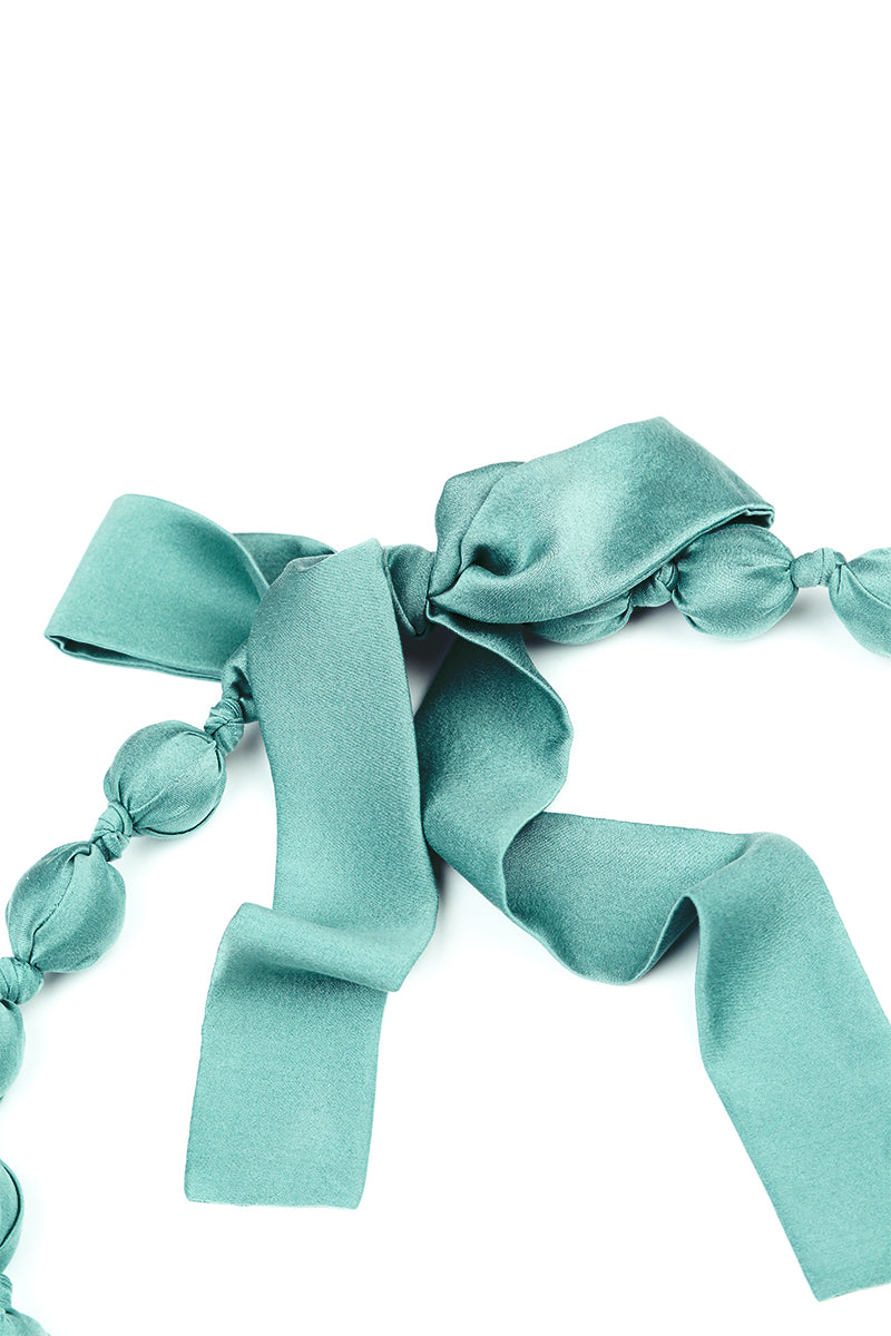 Turquoise Silk Bead Necklace 6