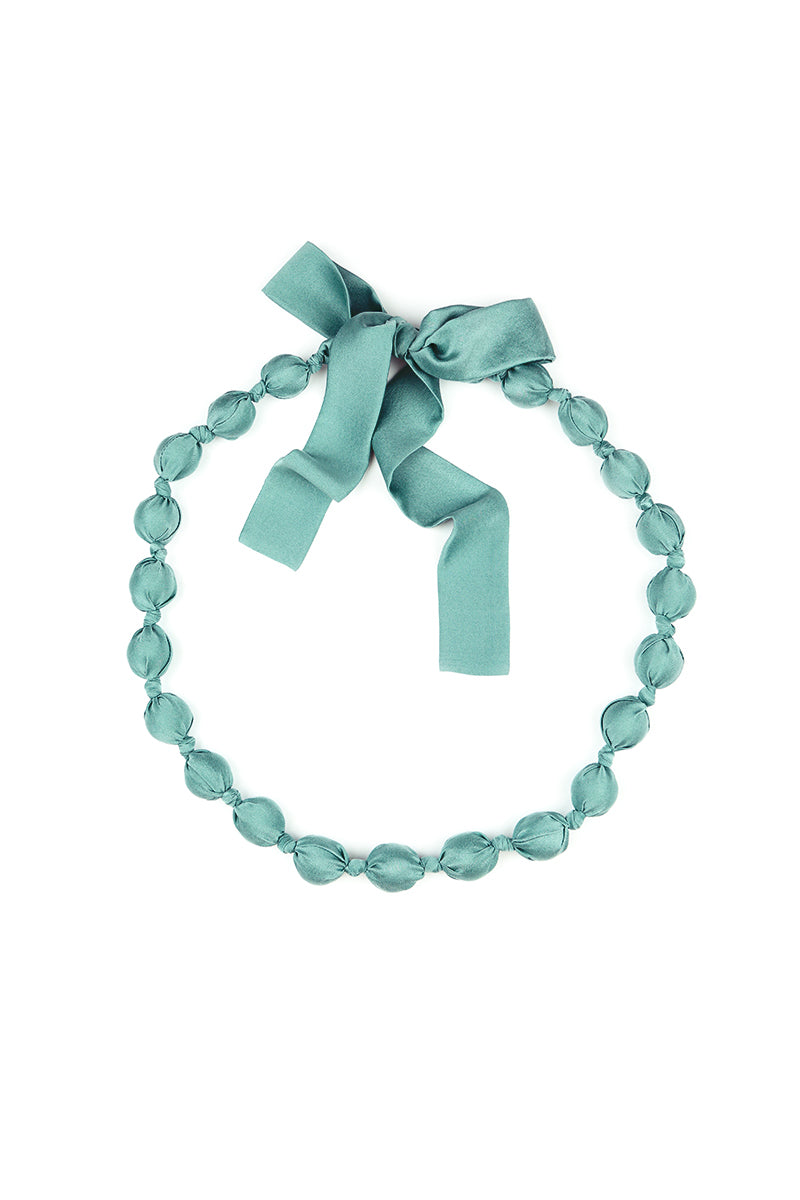 Turquoise Silk Bead Necklace 4